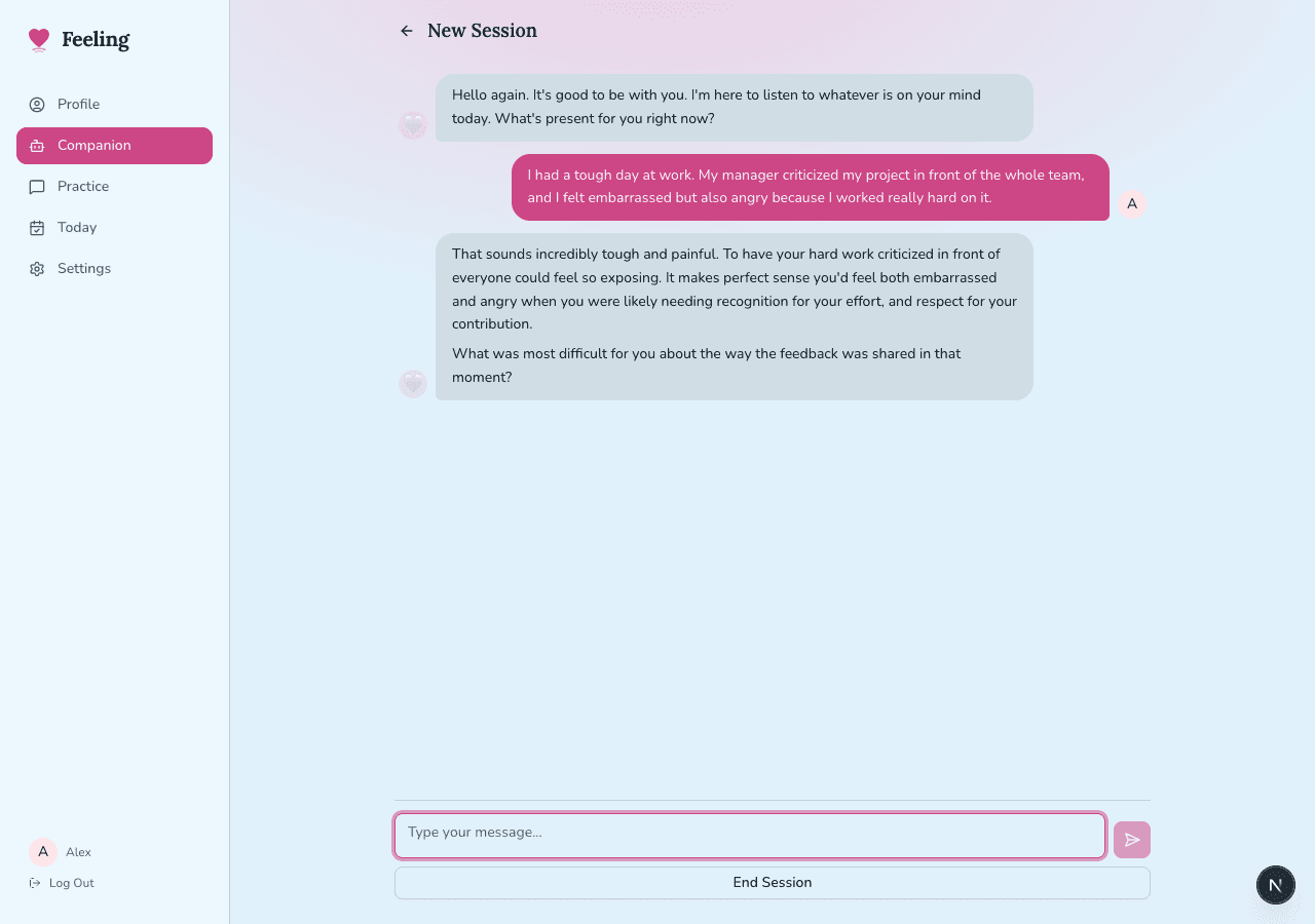 一次有引导的对话，帮你观察自己的想法，发现真正的需要